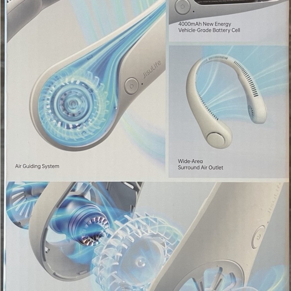 JisuLife White Neck Fan 2-Pack - Picture 2 of 3